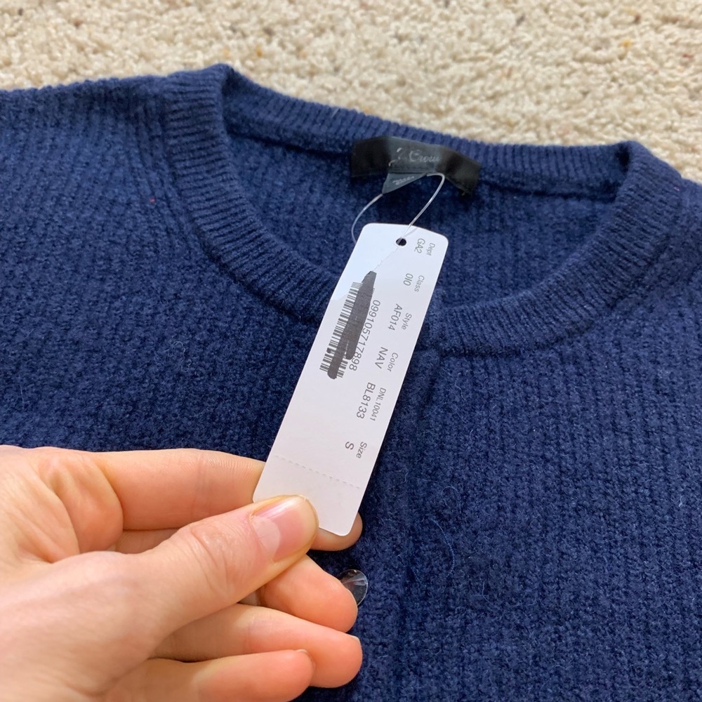 J crew ribbed cardigan jeweled button supersoft - Picture 6 of 6